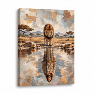 Cuadro León Reflejo en el Agua – Exclusivo