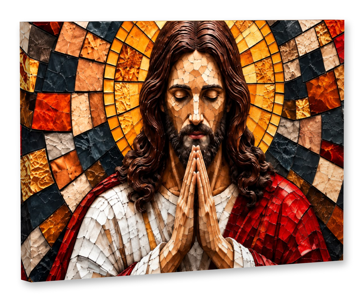 Cuadro Jesús en Oración Vitral Sagrado