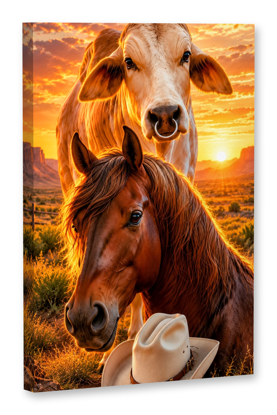 Cuadro Vida de Campo Caballo y Vaca – Exclusivo